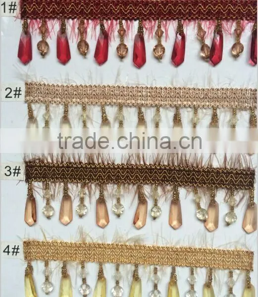 [YZLACE] Tassels Lace Curtains Wholesale 10088