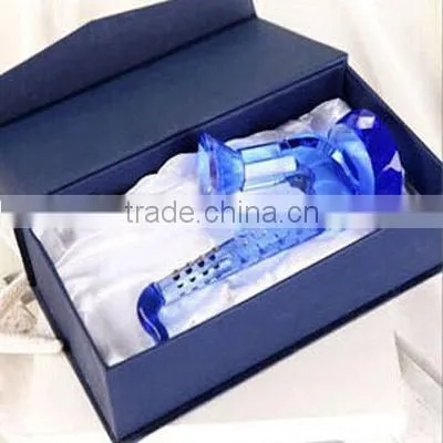 Crystal Bule Glass Saxophone Musical Instrument for Home Decorations & Gifts.crystal Saxophone Model photo-2