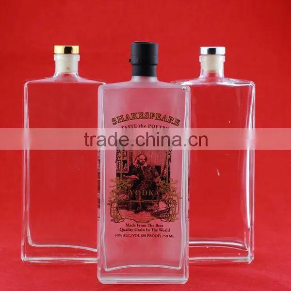 Excellent Quality Frosted Liquor Round Bottles Empty Fancy Bottles Clear Drink Bottles 750ml photo-2
