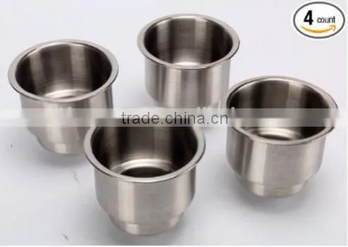 Amarine-made 4pcs Stainless Steel Cup Drink Holder With Drain Marine Boat Rv Camper