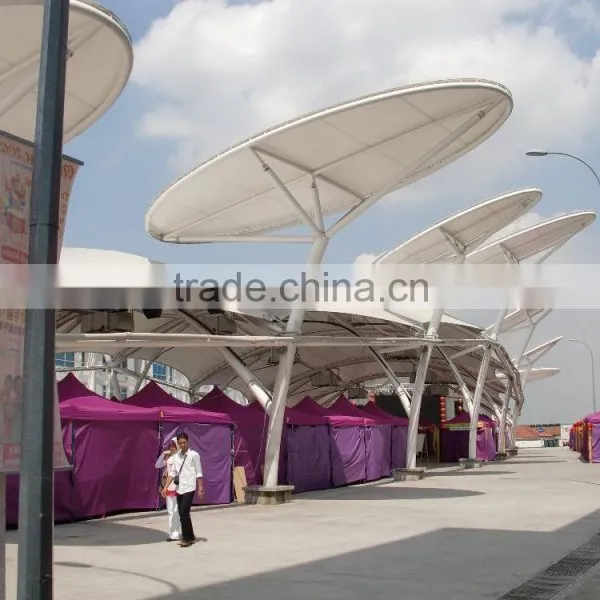 Wind Proof FERRARI PVC Coated Tensile Fabric Architecture Plaza Canopy in Malaysia photo-3