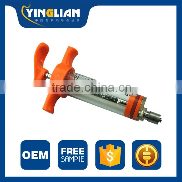 Top Quality Plastic Steel Poultry Veterinary Reusable Syringe for Animal