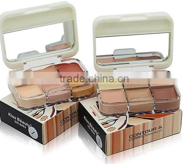 KISS BEAUTY Makeup 6 Color Contour & Correct Cream Concealer Palette Base Maquiagem Mineral Makeup Contour Palette photo-2