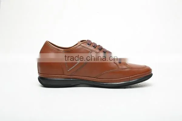 China New High Quality Breathable Lace-up Brown Casual Tall Men Shoes photo-4