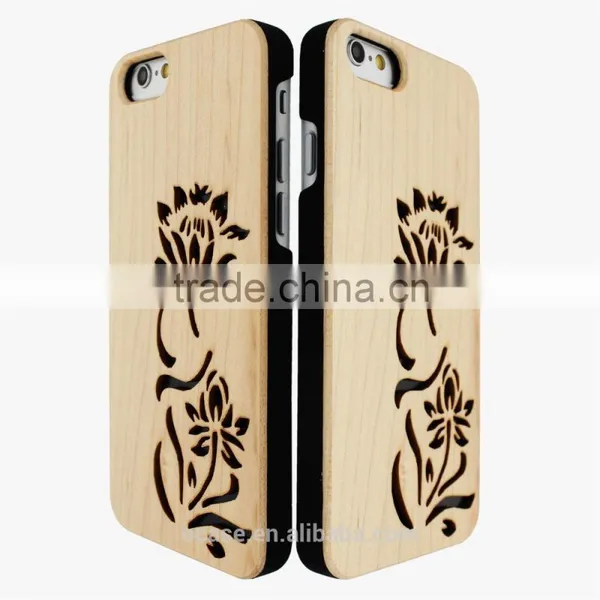 Custom Hollow Out PC+wood Phone Case for Iphone 6 photo-2