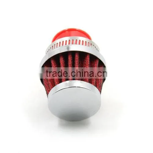 New Universal Car Round Tapered Air Filters 25MM Clamp-On Auto Cold Air Intake Mini Filters Red photo-2