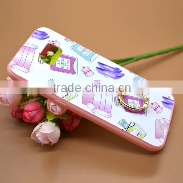Fashion Prefume TPU+PC 2-in-1 Hybrid Pattern Painting Cases With Ring Bracket For Samsung 7s Edge Phone Case photo-2