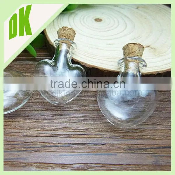 Small Apothecary Bell Jar Bottles With Loops Screws Necklaces~25mm x 22mm Clear Vials, Chains, Empty Mini Glass Bottle Factory photo-5