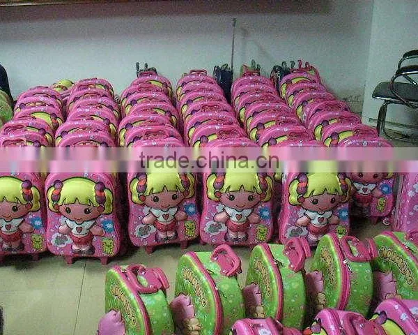 3D New Coming Styles Rolly Kids Luggage School Bags
