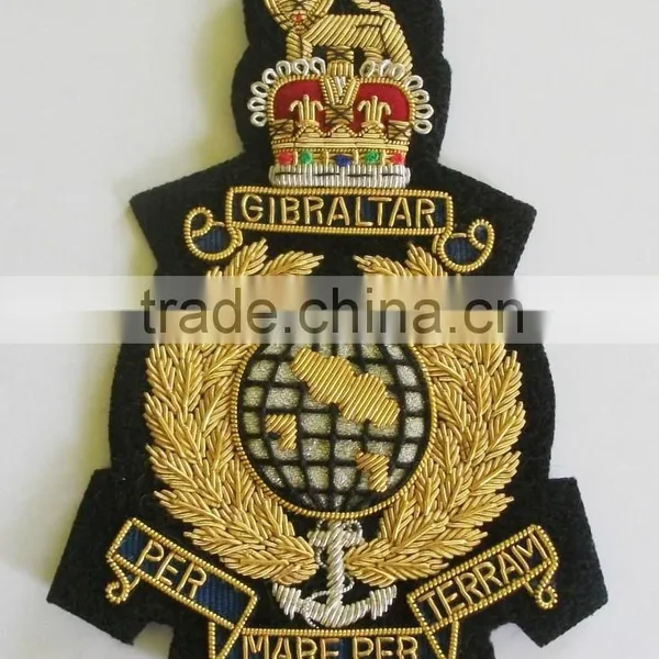 Royal Marines Gold Wire Blazer Badges, Hand Embroidered Badges photo-3