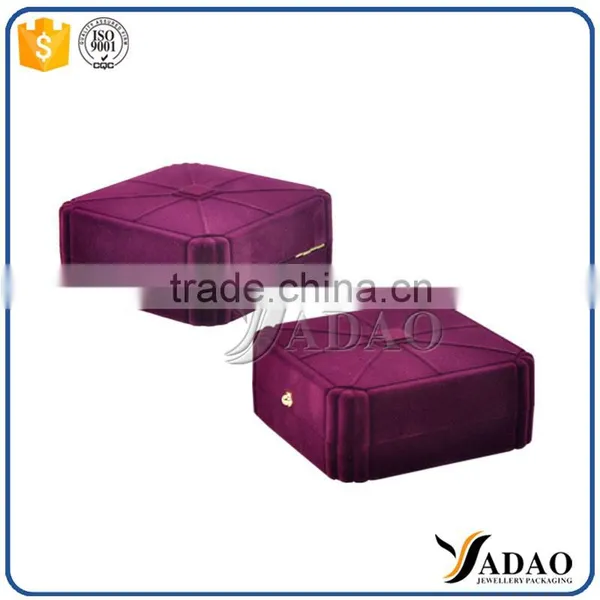 High-grade Velvet Small Flocking Jewelry Gift Packaging Box photo-6