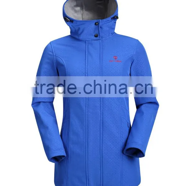 Fashional Hooded Polyester and Nylon Softshell Jacket