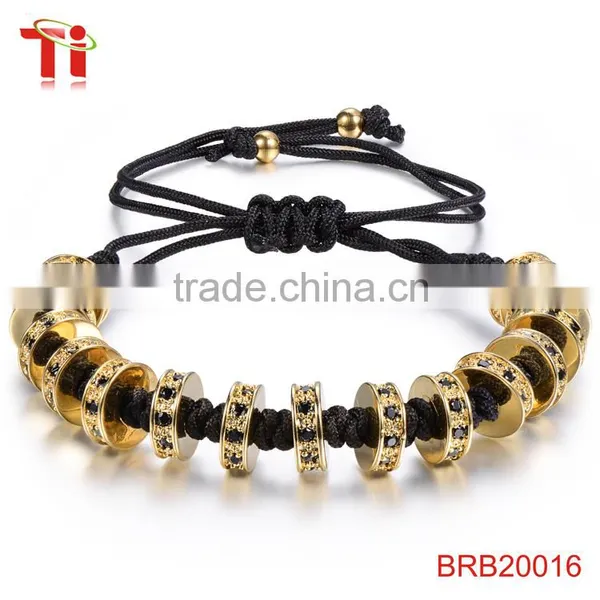 Stainless Steel Jewelry Rhinestone Evil Eye Bracelet Gold Plated Beads for Jewelry Making
