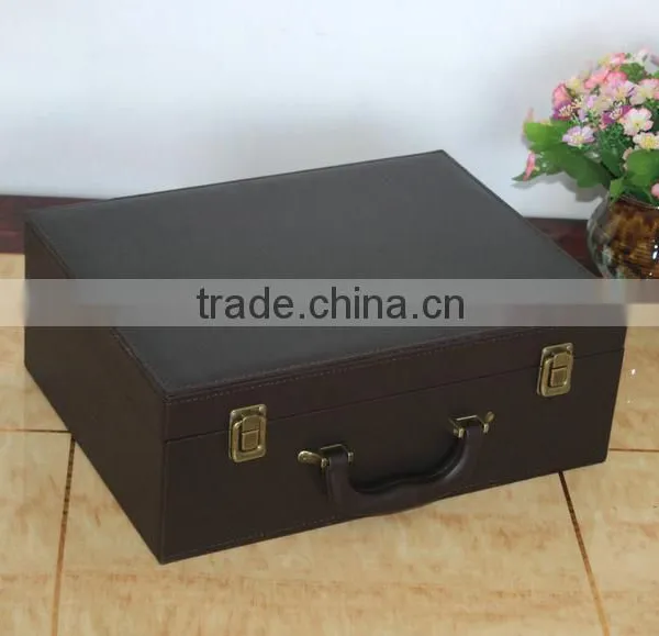 China Factory Wholesale Custom High-grade PU Leather Gift Boxes, Brown Storage Box photo-2