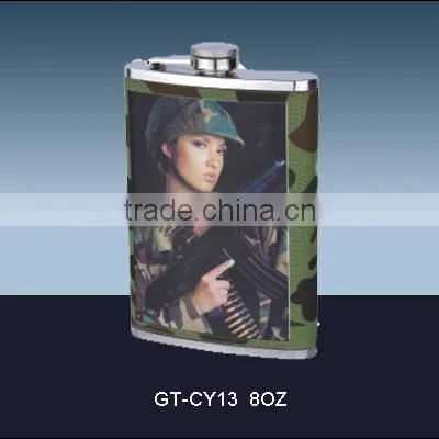 8OZ Color Printing Stainless Steel Hip Flasks