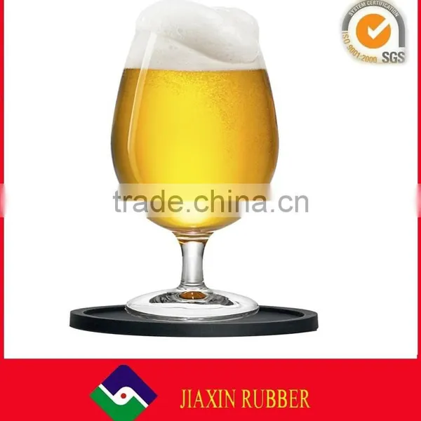 Durable Round Shape Silicone Coaster Black Silicone Rubber Drink Coasters Cup Mats 10 cm photo-4