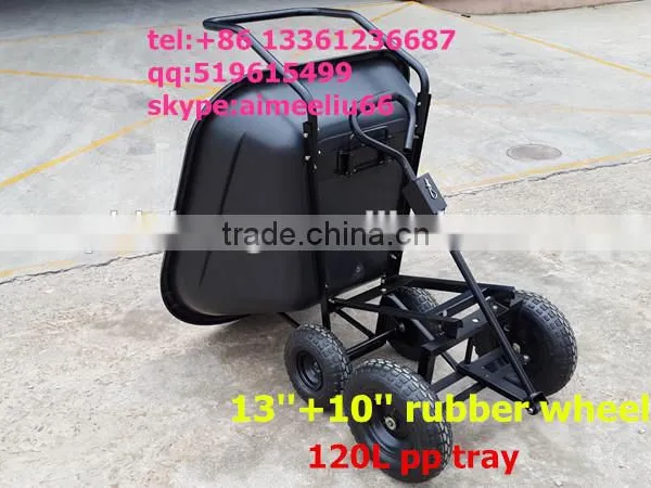 Four Wheels Plastic Tray 130L Wheelbarrow Cart photo-3