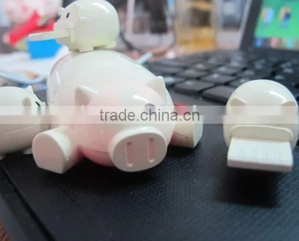 New Arrival Lovely Cartoon Pig Design 3 Port USB Hub 2.0 USB Interface Promotion Gift Choice Present With Card Reader Function photo-5
