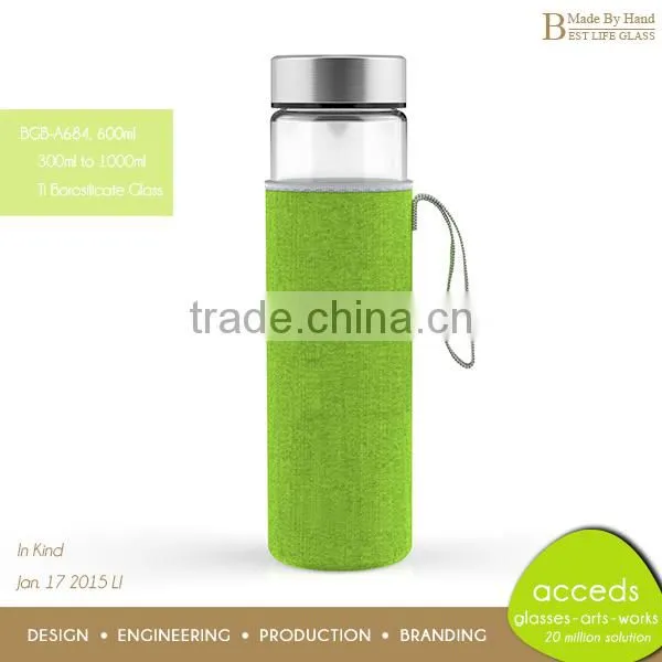 Custom Heat Resistant Glass Sport Drinking Bottle photo-4