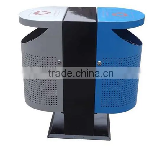 Arlau Metal Steel Recycling Bin 2 Compartments photo-3