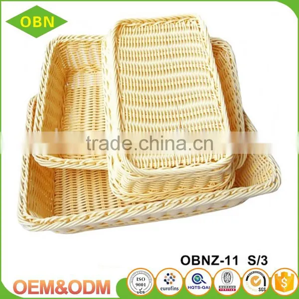 Custom Cheap Stackable Woven Heated Durable Rising Square Plastic Bread Fruit Basket photo-4
