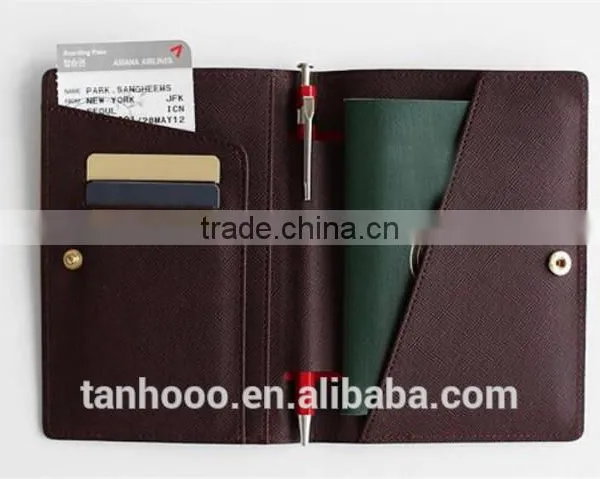 Handmade Travel Ticket Bag,Personalized Passport Holder ,Passport Cover With Pen Holder photo-3