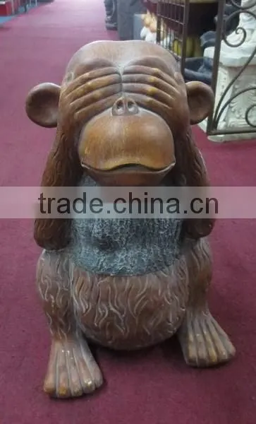 Home & Garden Decor Fiberglass Clay Monkey Sculpture Set photo-3