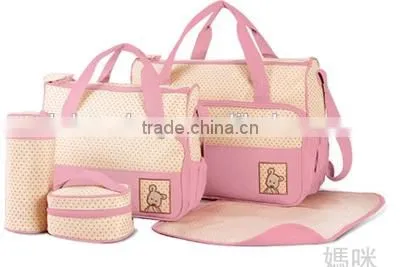 Wholesale Durable 5pc Set Baby Diaper Bag With Polyester photo-2