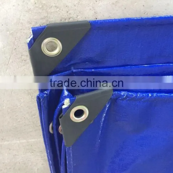 Factory Price Chinese Origin Blue Single Colour PE Tarpaulin Weight 160GSM With PP Rope in Hem