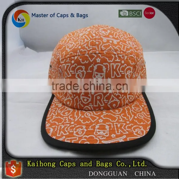 Custom Full Pattern Printed 5 Panel Hat Camp Cap With Embroidery photo-2
