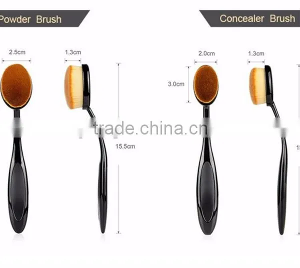 New Professional 10 Pcs Soft Oval Toothbrush Design Makeup Brush Sets Foundation Brushes Cream Contour Powder Blush Conceal photo-4