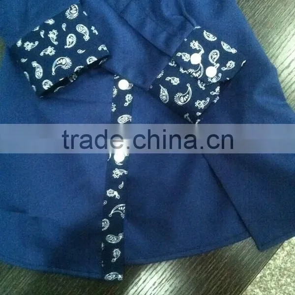 Contrast Color Collar and Cuff Dress Shirts Fashion Shirts for Boys Children Clothing Manufacturers China photo-5