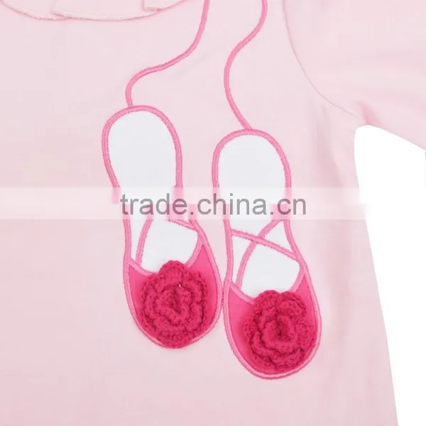 Embroidery Ballet Shoes Newborn Romper Baby Girl Bubble Romper photo-4