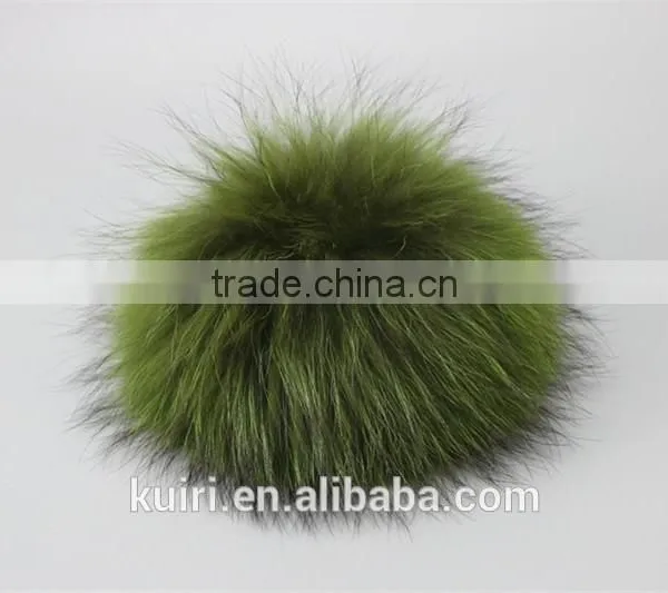 DIY 15cm Raccoon Fur Pompoms Fur Balls for Knitted Hat Cap Beanies and Keychain and Scarves photo-6