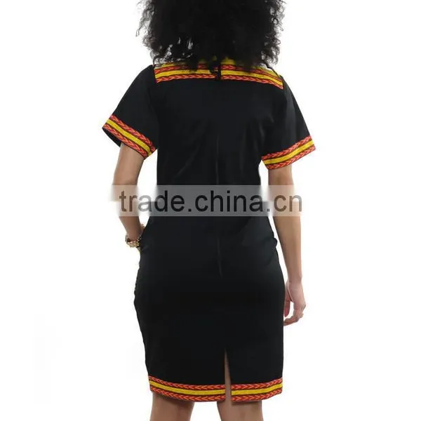 Walson Sexy Tight National Wind High Elastic Printing Package Hip Zipper Dress of Women photo-4
