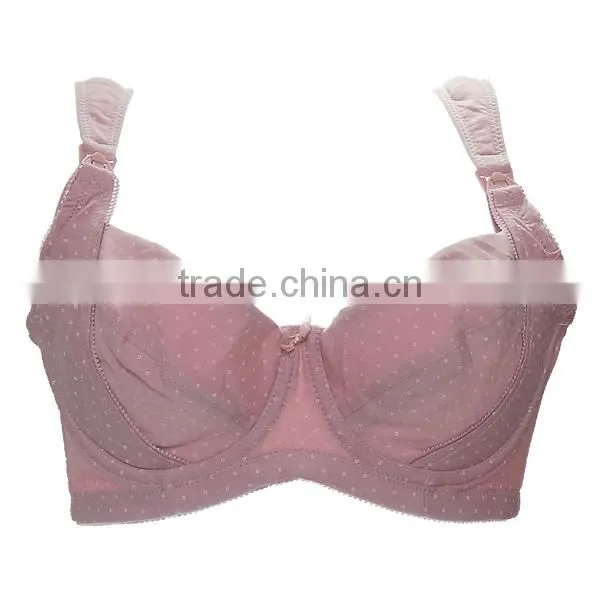 High Quality Breathable Dot 3/4 Cup Ladies Cotton Nursing Bar photo-3