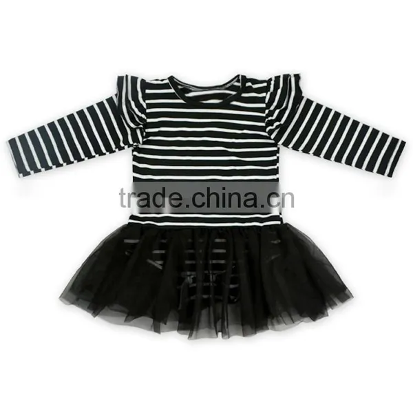 Baby Girls Pink 2 Pcs Clothes Set Wholesale Cotton Long Ruffle Sleeve Tutu Romper Dress Boutique Clothing photo-3