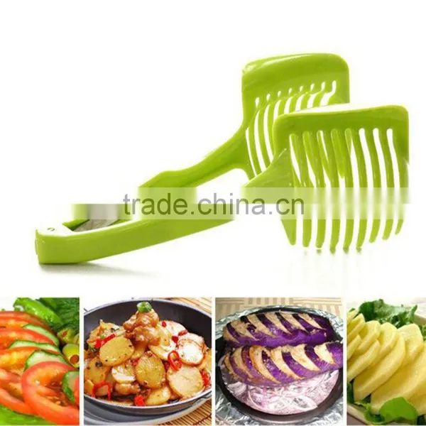 Vegetable Cutter Slicer Tomato Onion Slicer Holder Food-Grade Plastic Fruit Vegetable Cutters Kitchen Gadgets Slice KC1365 photo-2