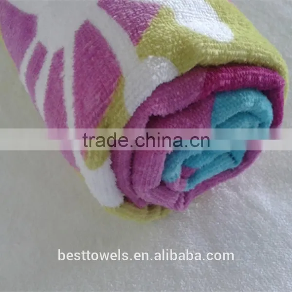 China Supplier Wholesale Cotton Flower Custom Printed Beach Towel photo-2
