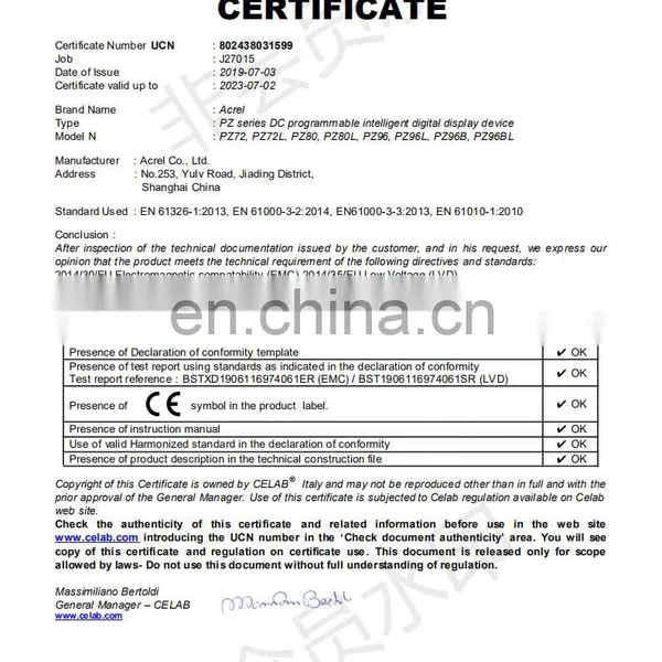 Acrel 300286.SZ DCdigital Panel Rs485 Energy Meter PZ72L-DE/C for Charging Pile With CE Certificate photo-6