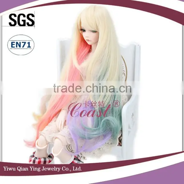 Cheap Fashion Colorful Long Curly Synthetic Baby Doll Hair Wigs photo-4