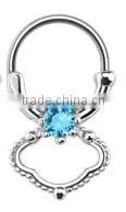 CZ Septum Clicker Nose Piercing Body Jewelry