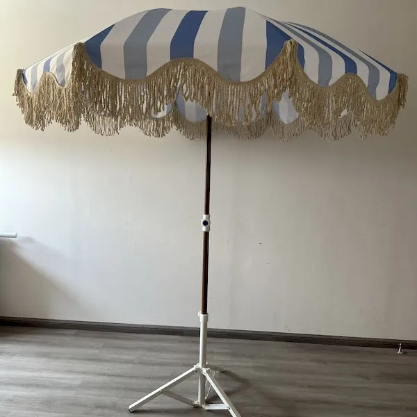 Tassel Outdoor Parasol With Rotating Sunshade and Steering Beach Umbrella Suitable for Scenic Spots and Beaches photo-5