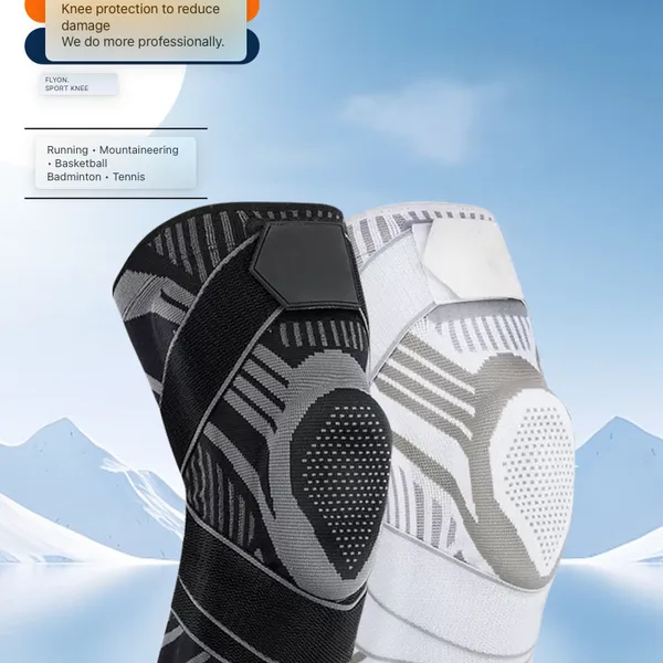 Anti-collision Sports Knee Sleeves Spring Double Straps Pressure Support Basketball, Tennis, Running photo-3