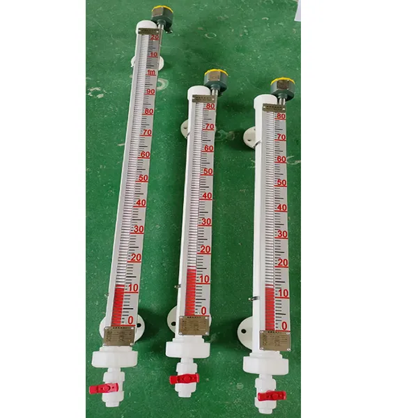 The PP/UPVC magnetic flap level gauge is corrosion-resistant and can be equipped with 4-20mA remote transmission or alarm