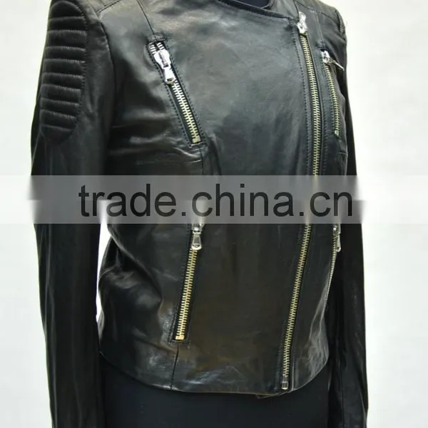 Fashion Latest Design Leather Sheep Leather Jacket photo-4