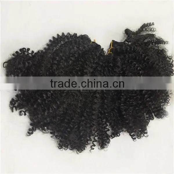 Mongolian Hair Natural Afro Style Hair Extension Afro Kinky Human Hair Can Dye photo-2