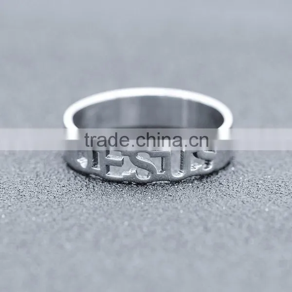 2016 Stainless Steel Custom Cut-out Some Alphabets Link Band Ring photo-2