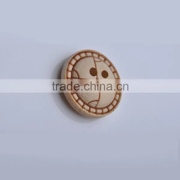 Sedex Audited Factory 2 Pillar Laser Engraved Logo 2 Holes Wooden Button photo-2