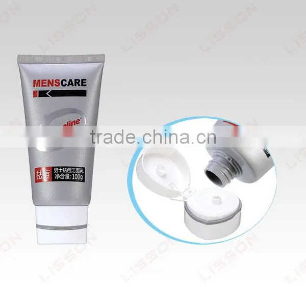 Face Cleanser For Men Mattle Coating Round Plastic Tube With Special Flip-top Cap